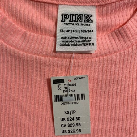 VS PINK Perfect Crew Tee Size XS Melon - Picture 3 of 4